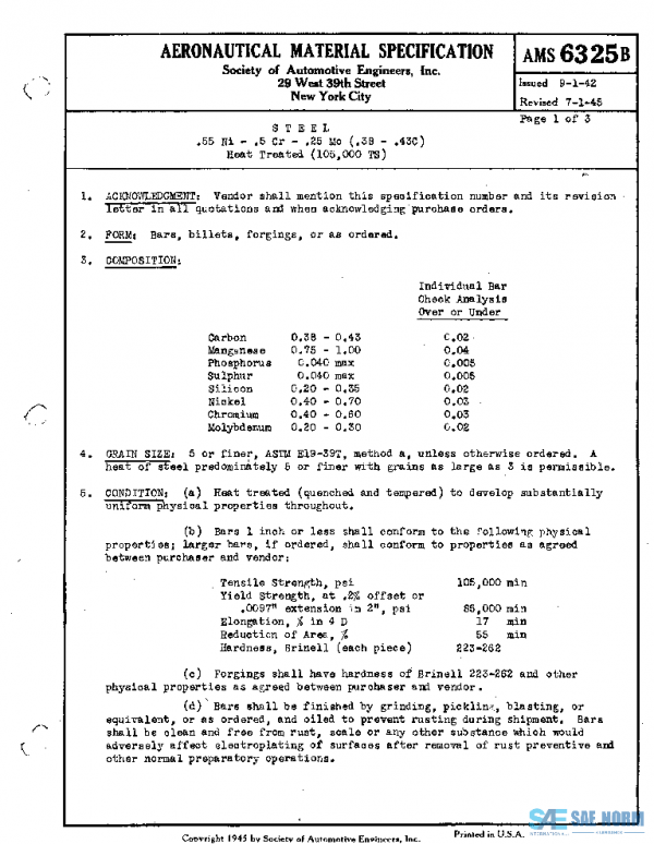 SAE AMS6325B PDF SAE AMS6325B PDF