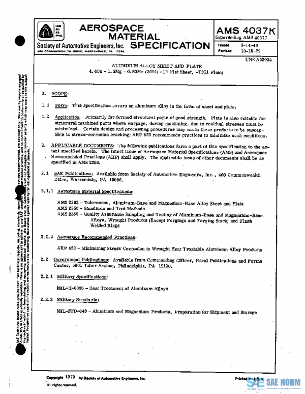 SAE AMS4037K PDF SAE AMS4037K PDF