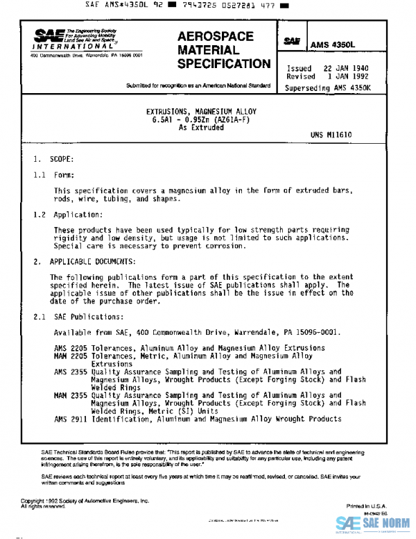 SAE AMS4350L PDF SAE AMS4350L PDF
