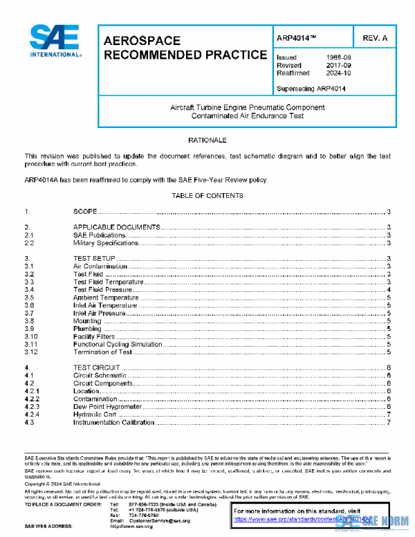 SAE ARP4014A PDF SAE ARP4014A PDF