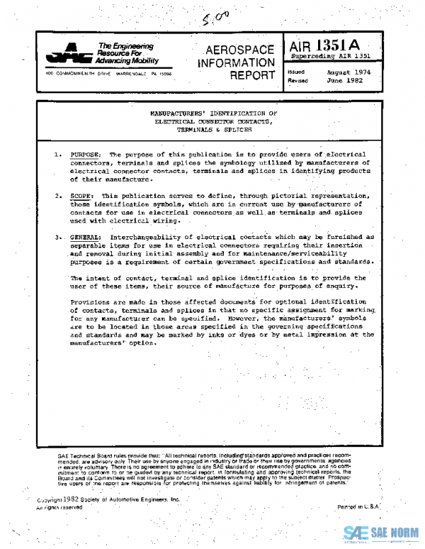 SAE AIR1351A PDF SAE AIR1351A PDF