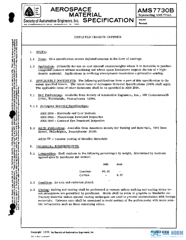 SAE AMS7730B PDF SAE AMS7730B PDF