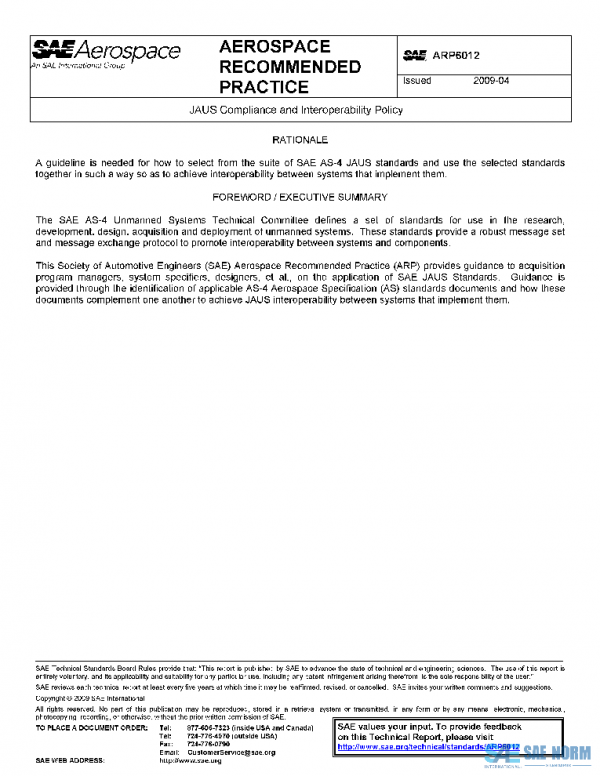 SAE ARP6012 PDF SAE ARP6012 PDF
