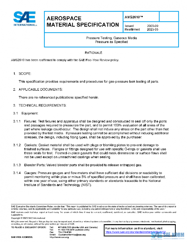 SAE AMS2610 PDF SAE AMS2610 PDF