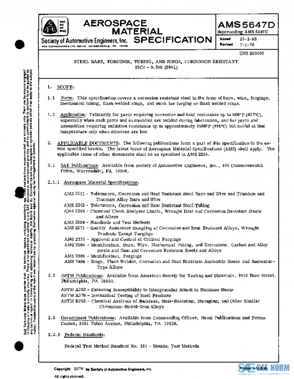SAE AMS5647D PDF SAE AMS5647D PDF