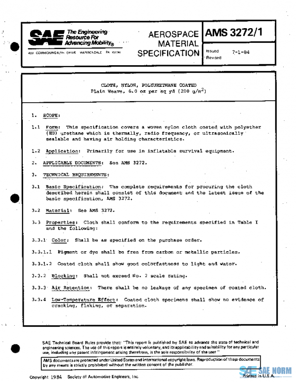 SAE AMS3272/1 PDF