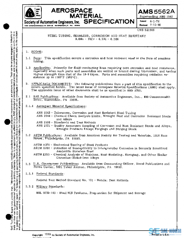 SAE AMS5562A PDF