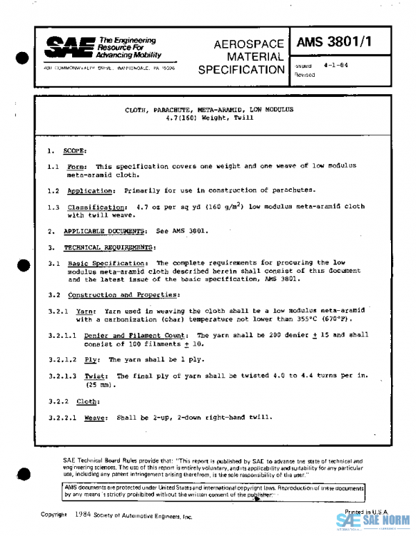 SAE AMS3801/1 PDF