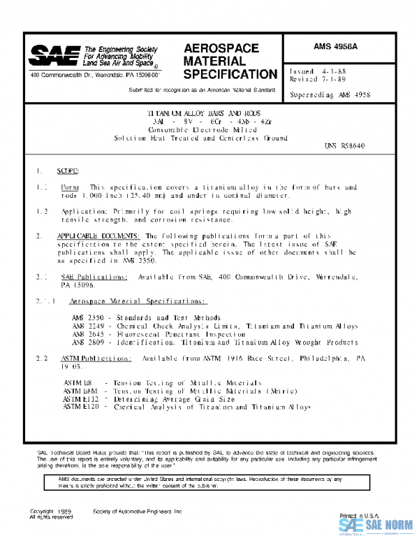 SAE AMS4958A PDF