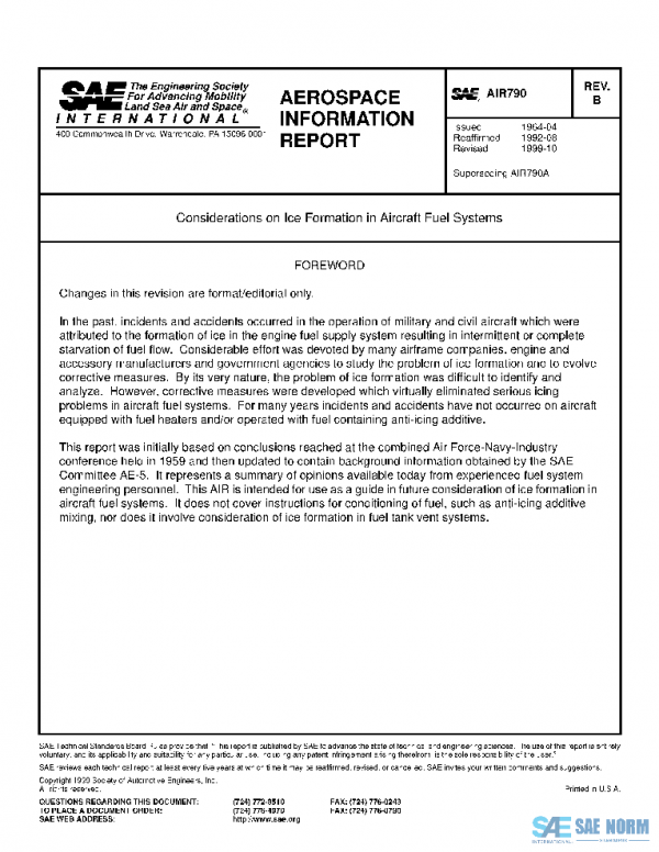 SAE AIR790B PDF SAE AIR790B PDF