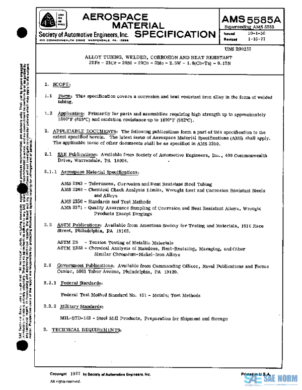 SAE AMS5585A PDF SAE AMS5585A PDF