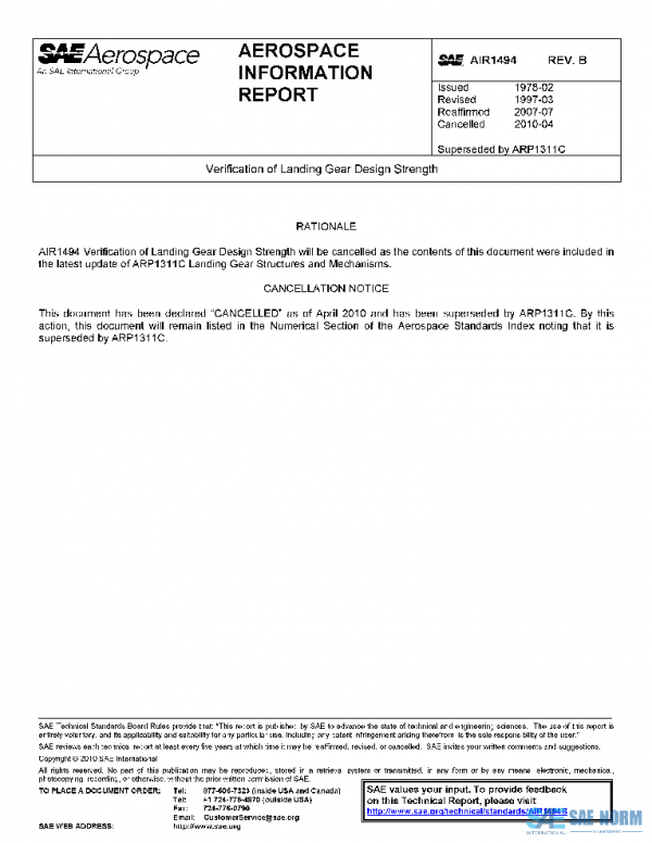 SAE AIR1494B PDF