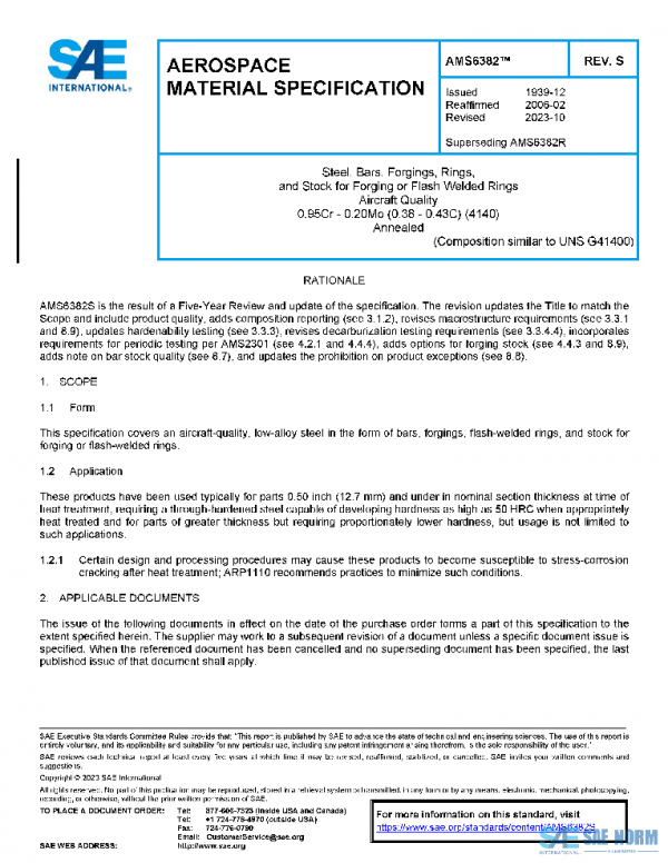 SAE AMS6382S PDF SAE AMS6382S PDF