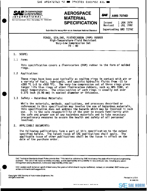 SAE AMS7276D PDF SAE AMS7276D PDF