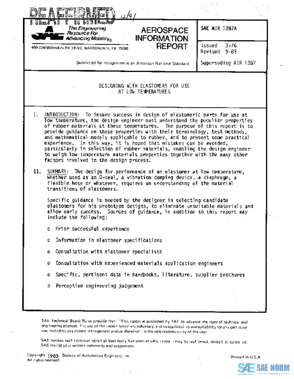 SAE AIR1387A PDF SAE AIR1387A PDF