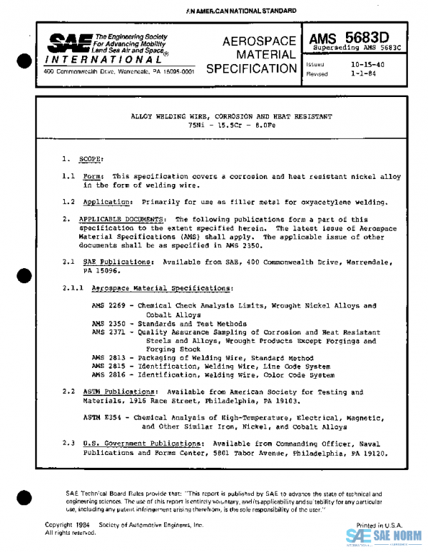 SAE AMS5683D PDF SAE AMS5683D PDF