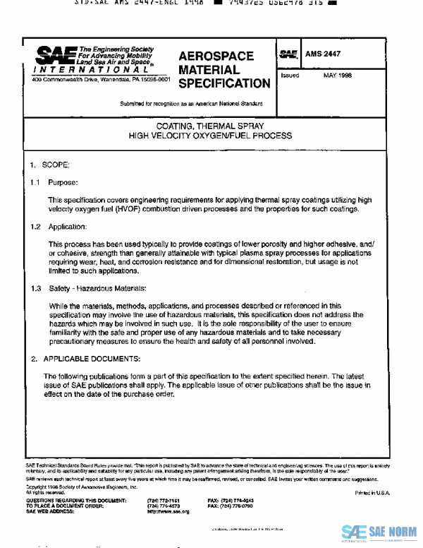 SAE AMS2447 PDF SAE AMS2447 PDF
