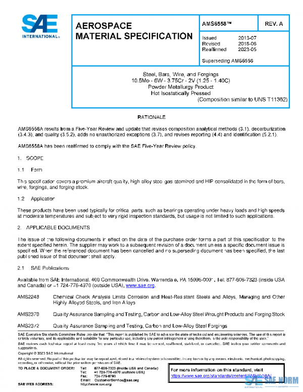 SAE AMS6558A PDF