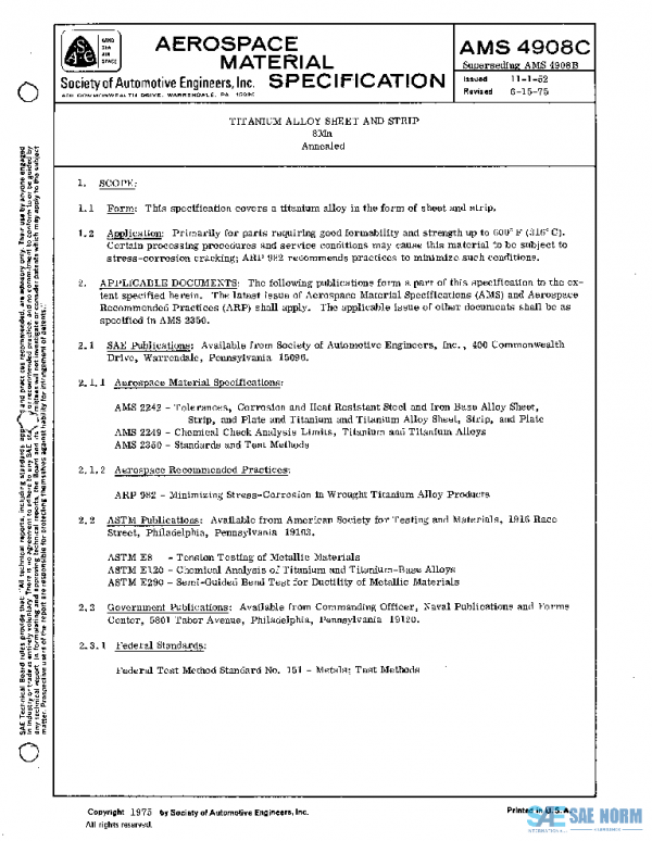 SAE AMS4908C PDF SAE AMS4908C PDF