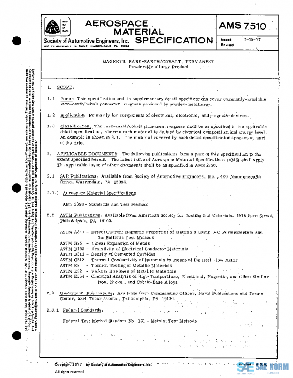 SAE AMS7510 PDF SAE AMS7510 PDF