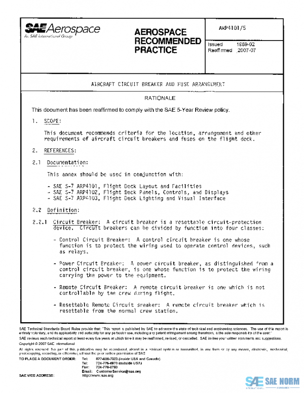 SAE ARP4101/5 PDF SAE ARP4101/5 PDF