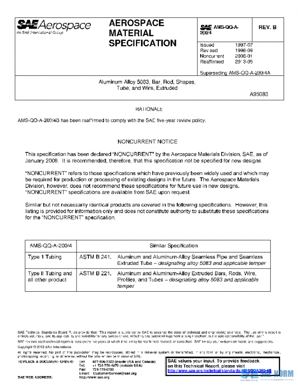 SAE AMSQQA200/4B PDF SAE AMSQQA200/4B PDF