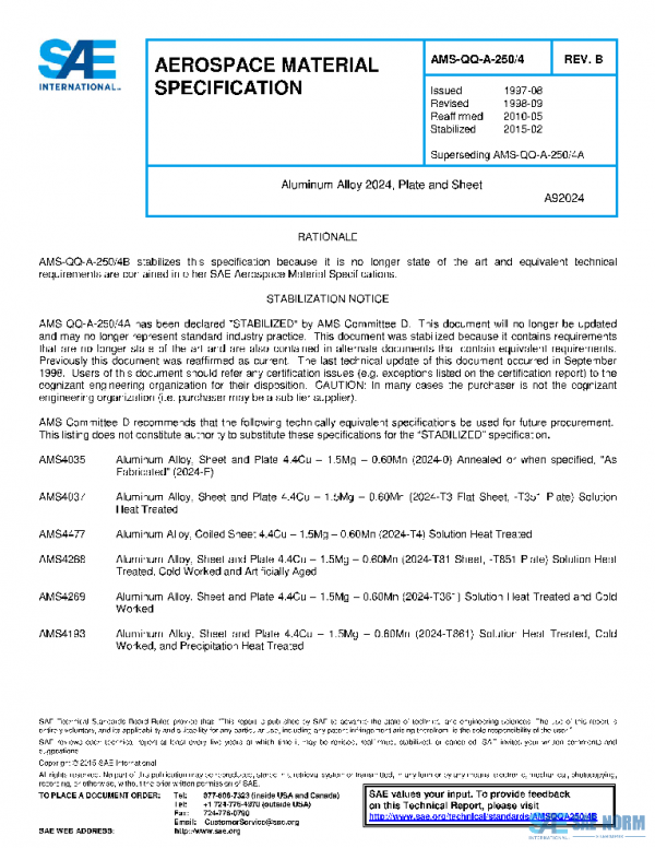 SAE AMSQQA250/4B PDF