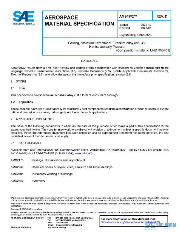 SAE AMS4992D PDF
