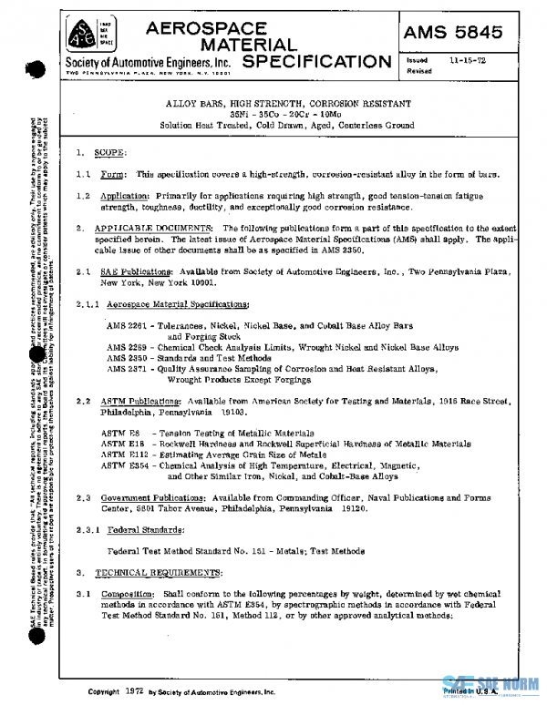 SAE AMS5845 PDF SAE AMS5845 PDF