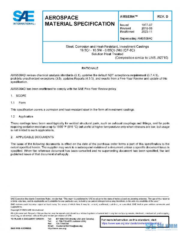 SAE AMS5364D PDF