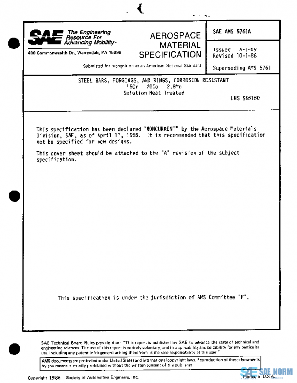 SAE AMS5761A PDF SAE AMS5761A PDF