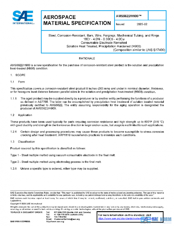 SAE AMS5622/H900 PDF