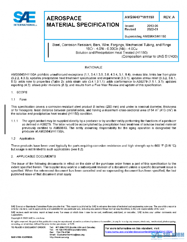 SAE AMS5643/H1150A PDF