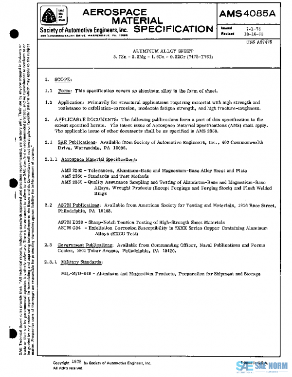 SAE AMS4085A PDF