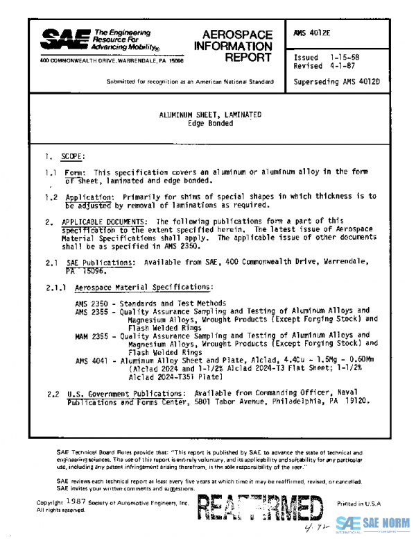 SAE AMS4012E PDF