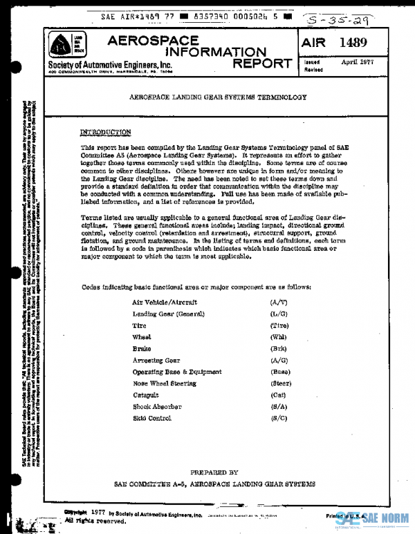 SAE AIR1489 PDF SAE AIR1489 PDF