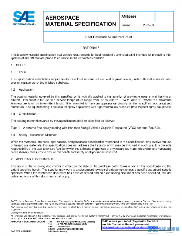 SAE AMS3604 PDF SAE AMS3604 PDF