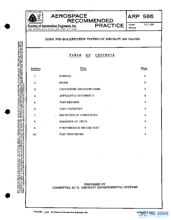 SAE ARP986 PDF