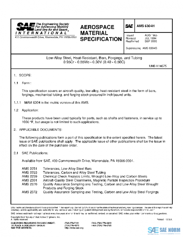 SAE AMS6304H PDF