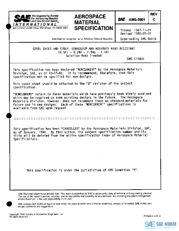 SAE AMS5601C PDF SAE AMS5601C PDF