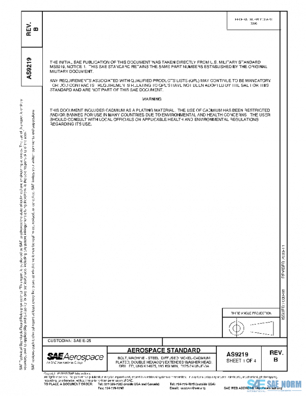 SAE AS9219B PDF SAE AS9219B PDF