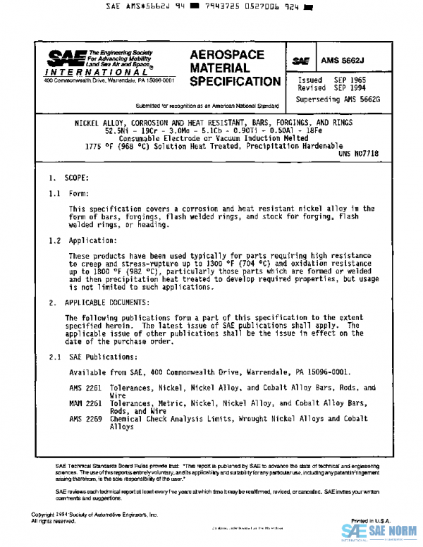 SAE AMS5662J PDF