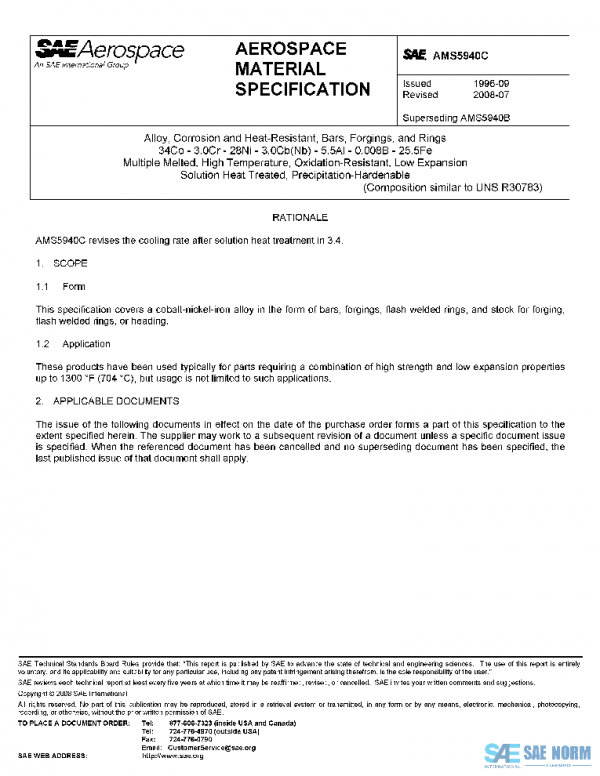 SAE AMS5940C PDF SAE AMS5940C PDF