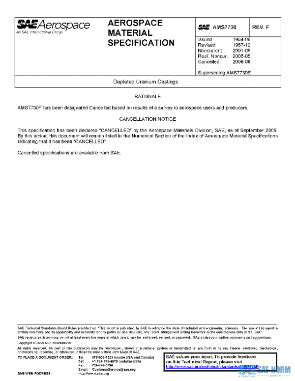 SAE AMS7730F PDF SAE AMS7730F PDF