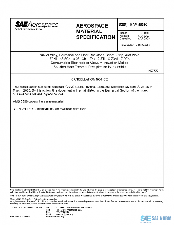 SAE MAM5598C PDF