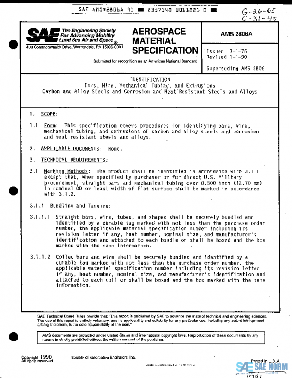 SAE AMS2806A PDF SAE AMS2806A PDF