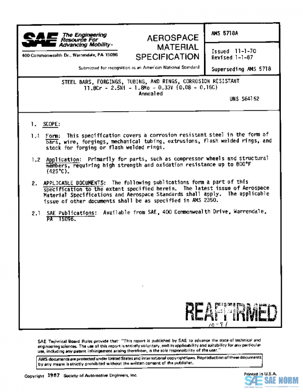 SAE AMS5718A PDF