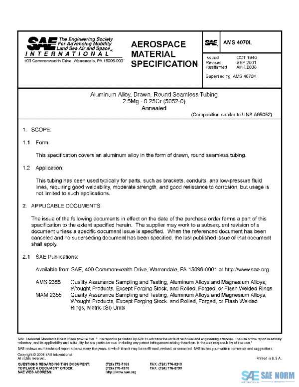 SAE AMS4070L PDF SAE AMS4070L PDF