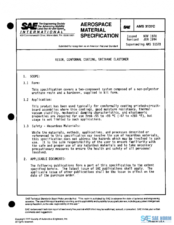 SAE AMS3137C PDF SAE AMS3137C PDF