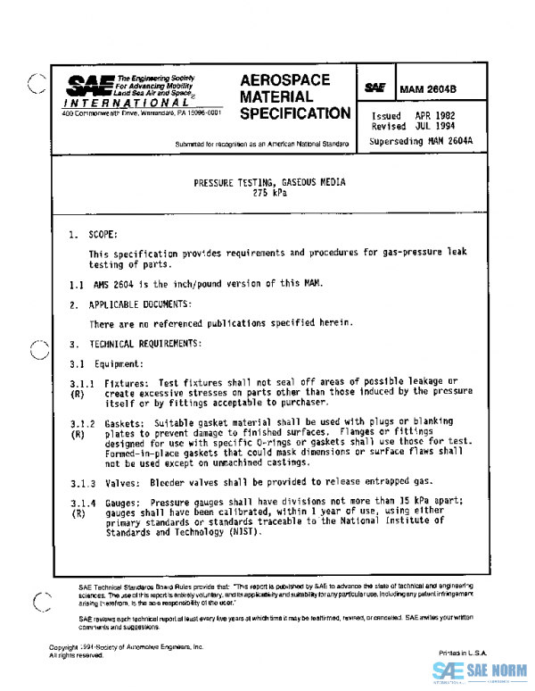 SAE MAM2604B PDF
